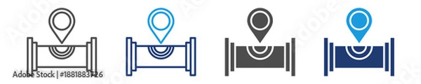 Obraz locating pipe icon set multiple style