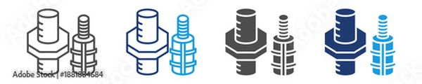 Obraz threaded fittings icon set multiple style