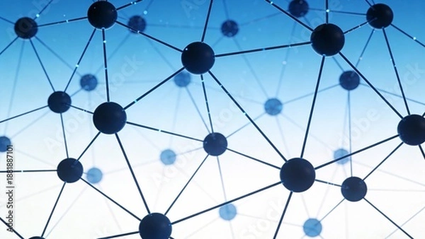 Obraz Abstract network of connected nodes
