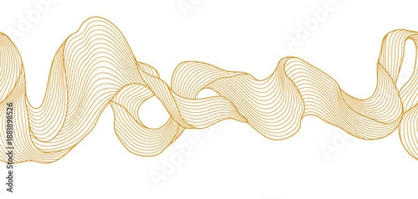 Obraz Seamless wave pattern. Abstract background with linear curls.