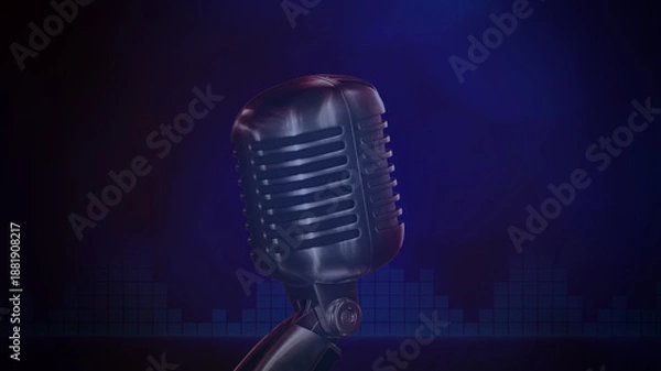 Obraz microphone with sound level background