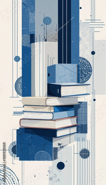 Obraz blue and white background