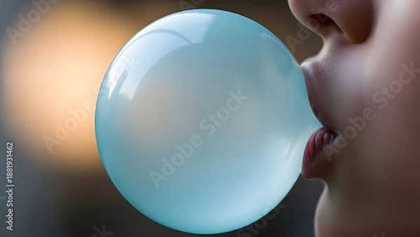 Obraz Big blue bubble gum fun