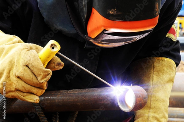 Obraz Welder at construction site