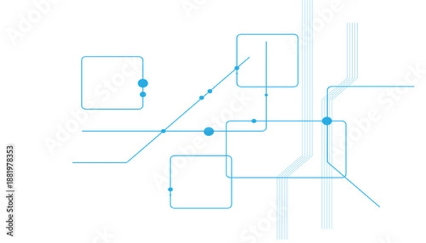 Fototapeta Vector digital network minimal futuristic tech lines for background