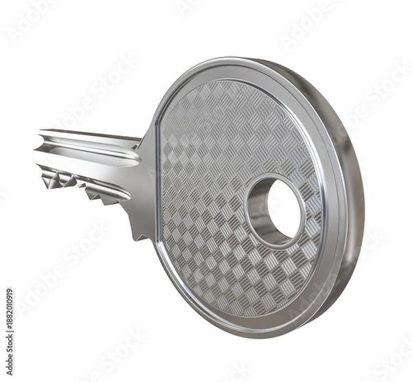 Obraz Metallic key providing access 3d transparent background