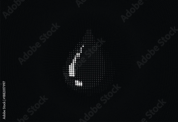 Obraz Abstract halftone dots pattern with an exclamation mark in the center