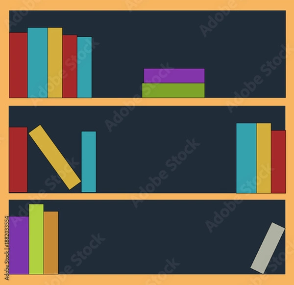 Obraz Minimal Bookshelf Flat Vector Illustration for Interior Design