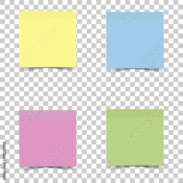 Obraz Vector icon bright multicolored sticker for notes. Vector sticker on transparent background.