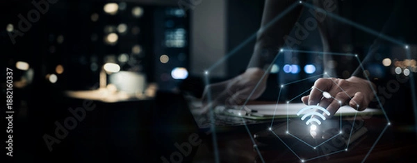 Obraz Connecting to digital realms.