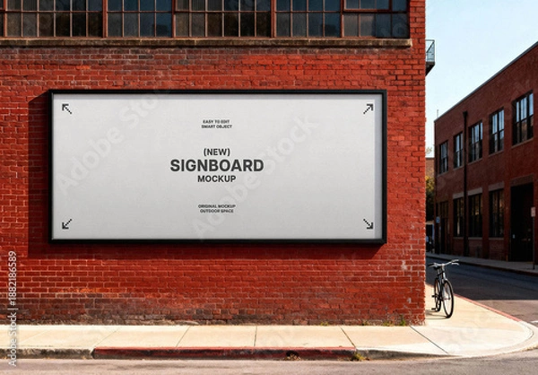 Obraz Brick Wall Banner Mockup