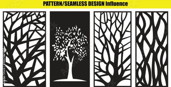 Obraz And tree patterns seamless influence branches leaves