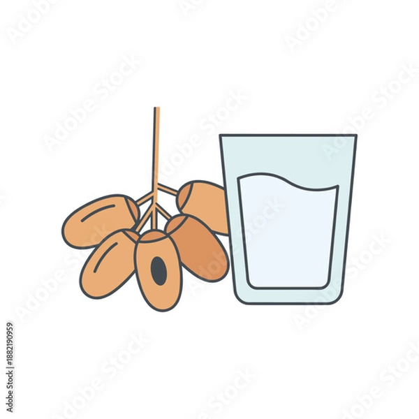 Obraz Fresh dates and water