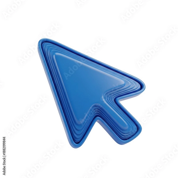 Obraz 3d blue cursor pointer icon isolated on transparent background