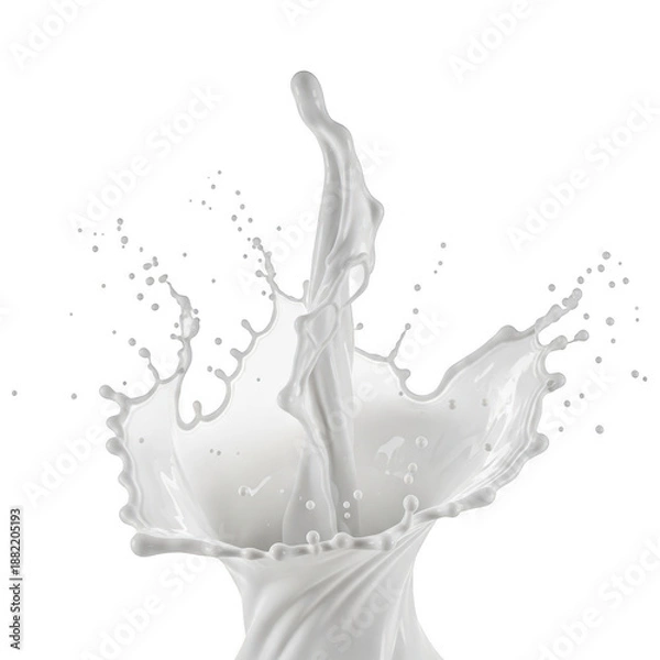 Obraz Dynamic milk splash isolated on transparent background