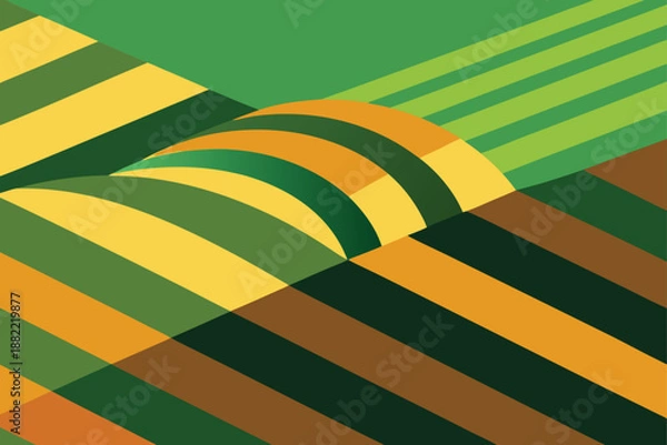 Fototapeta Rolling Farmland Fields In Geometric Patterns