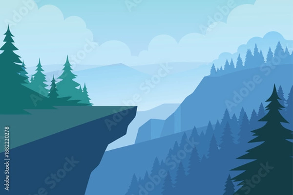 Fototapeta Cliffside Viewpoint Overlooking Endless Forest