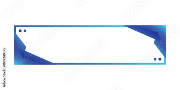 Obraz Gradient blue frame and border horizontal banner design