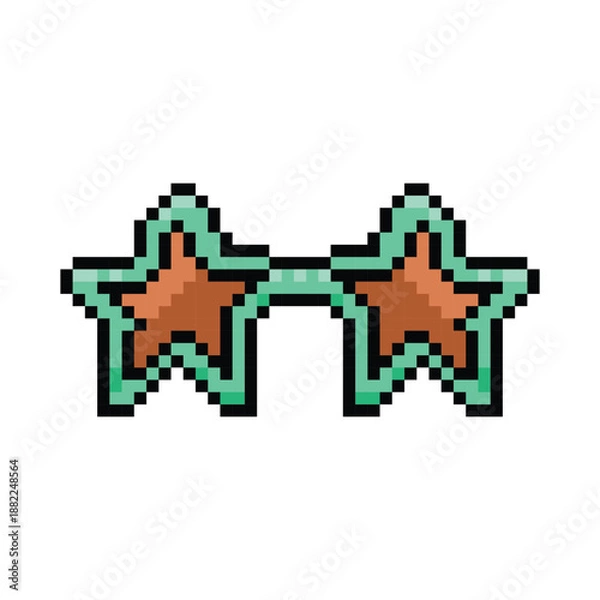 Obraz Pixel art stylish glasses graphic isolated