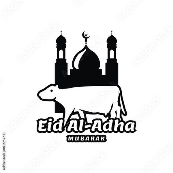 Obraz Eid al adha logo template in black concept