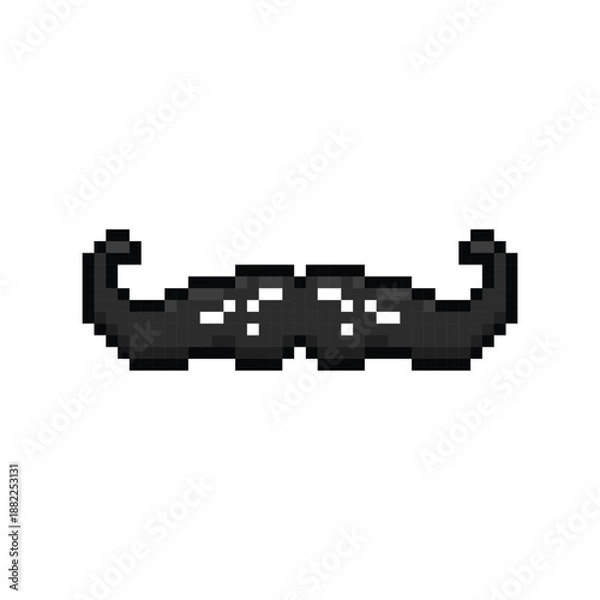 Obraz Pixel art stylish moustache graphic vector