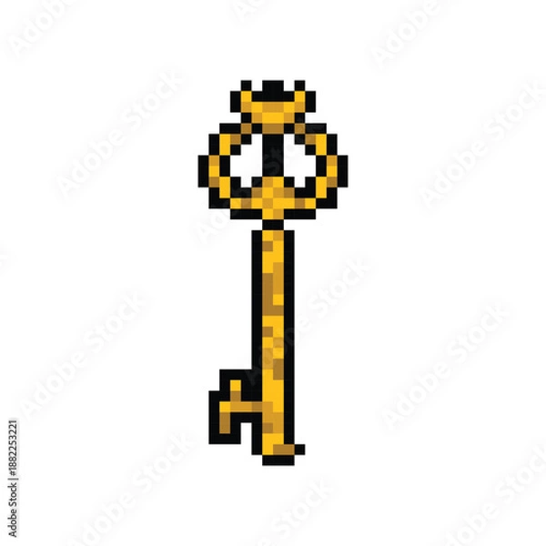 Obraz Pixel art vintage key graphic vector