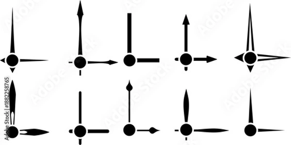 Obraz Clock arms icons