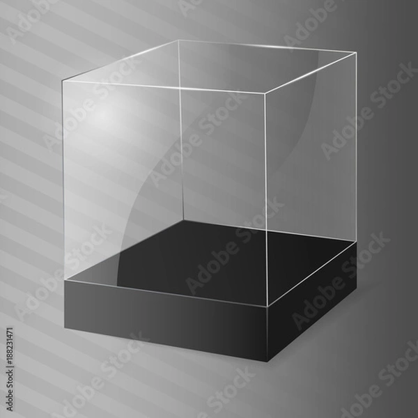 Obraz Glass Cube. Vector illustration.