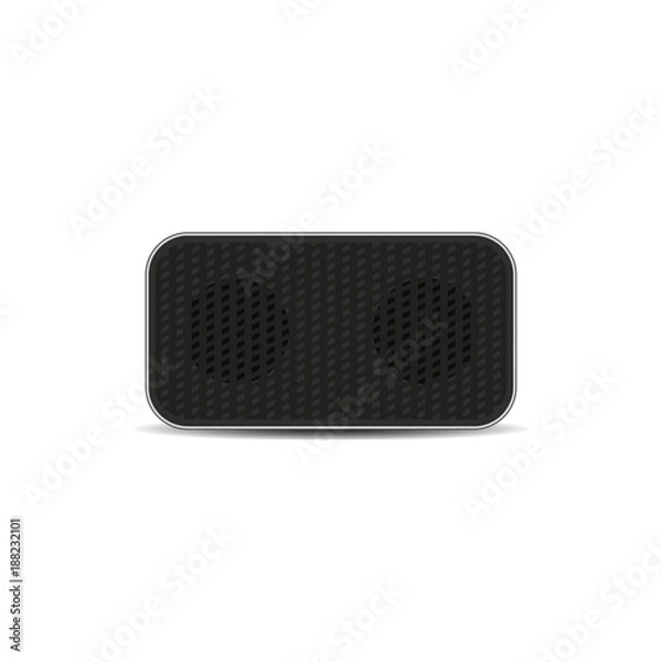 Fototapeta Black color music column with shadow