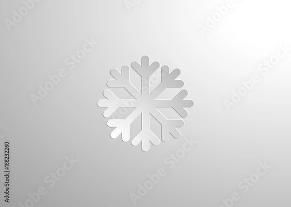 Fototapeta Snowflake vector in paper art on a gray background