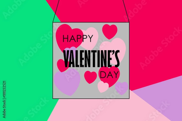 Fototapeta Happy Valentine's Day. Perfect for holiday flat design. Vector illustration.