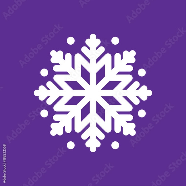Fototapeta Snowflake icon on violet background