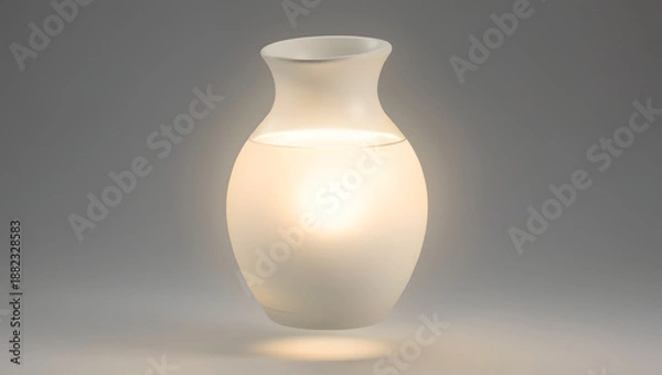 Obraz A smooth ceramic vase floating filled with liquid light