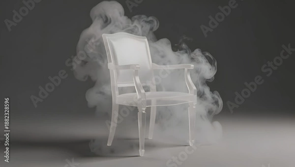 Obraz A translucent chair slowly dissolving into mist