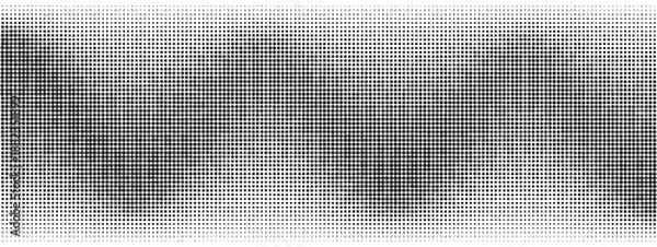 Obraz Abstract, wavy halftone background. Flowing dotted gradient texture with dynamic rhythm on white backdrop