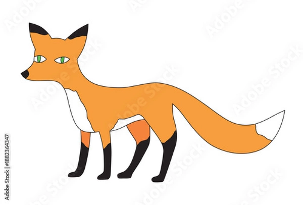 Obraz Cartoon fox illustration isolated vector