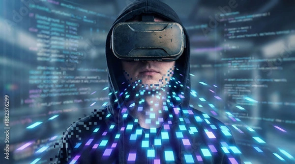 Fototapeta binary code technology