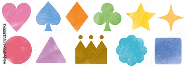 Fototapeta 水彩風　アイコンセット　ワンポイント　可愛い