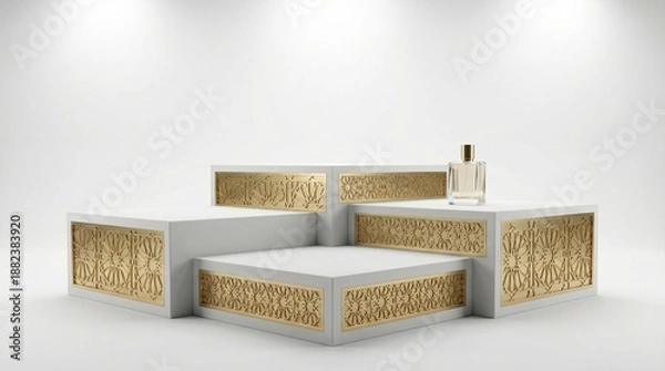 Obraz Perfume bottle on display podium