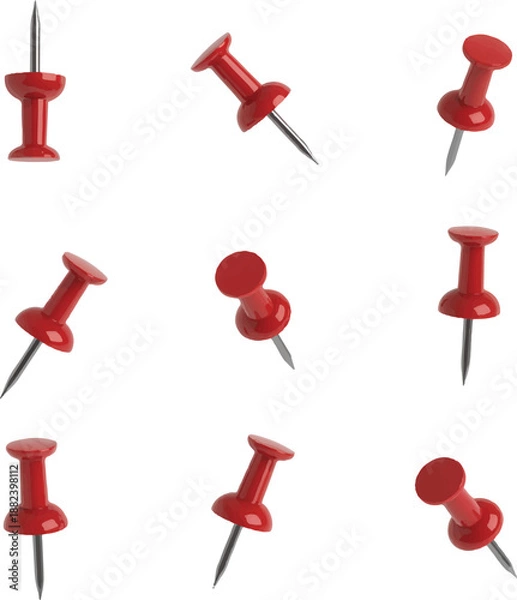 Obraz red push pin isolated