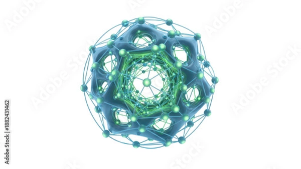 Obraz Abstract 3d Icon for Decentralized Network, isolated on white background
