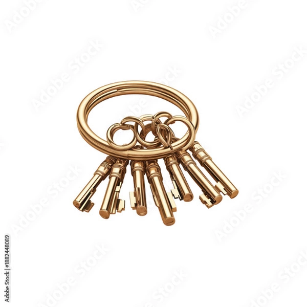 Obraz Gold keys on a keyring