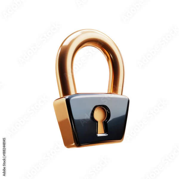 Obraz Gold and black padlock
