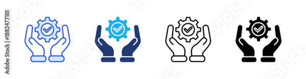 Fototapeta Support Service Multiple Style Icon Set Vector 