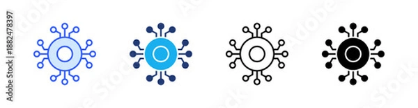 Fototapeta Digital Multiple Style Icon Set Vector 