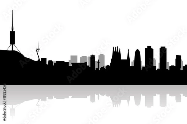 Obraz barcelona skyline and landmarks