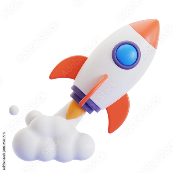 Obraz 3D Startup Rocket