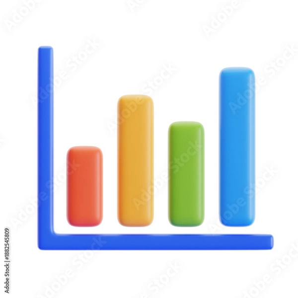 Obraz 3D Bar Chart Graph
