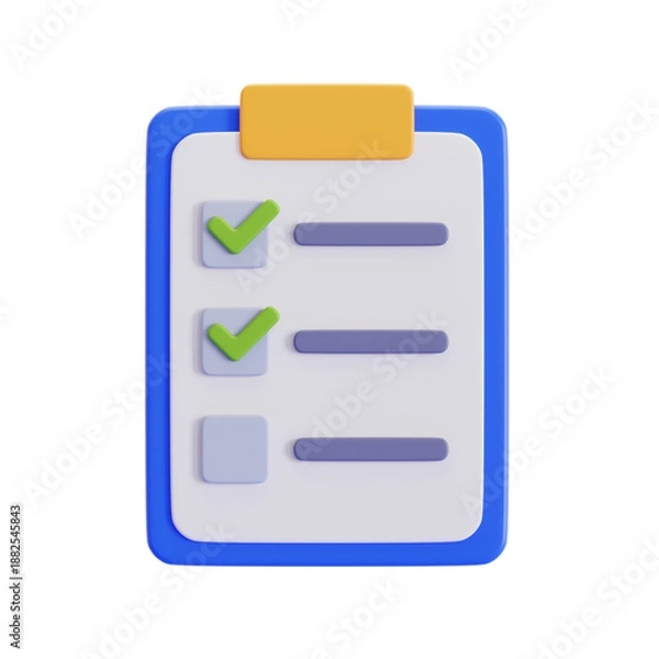 Obraz 3D Checklist Clipboard