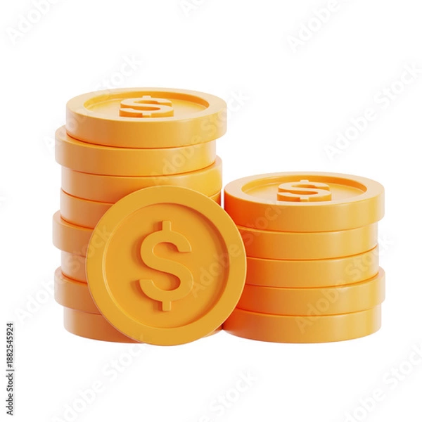 Obraz 3D Gold Coins Stack